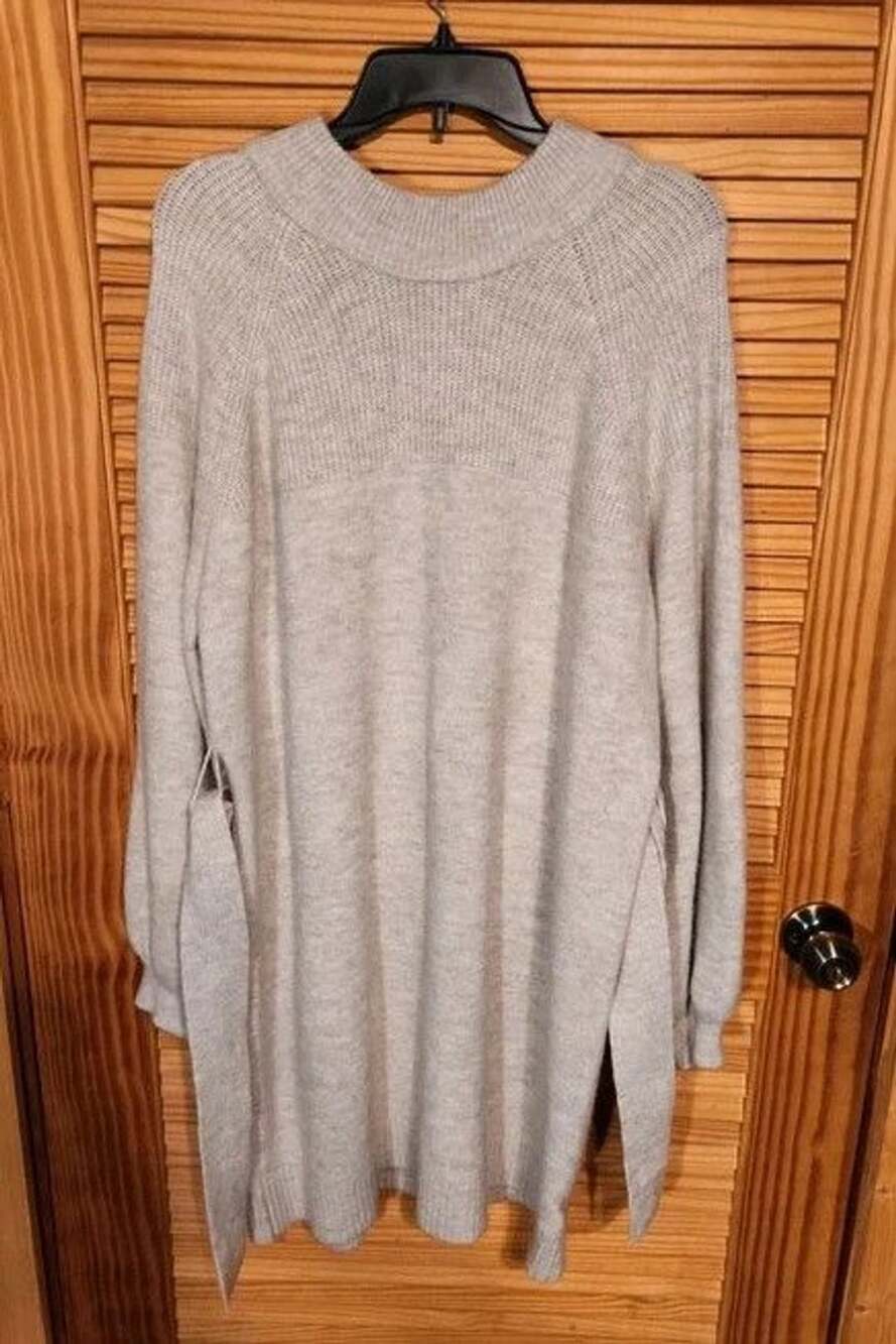 Dress VICI Collection Heather Gray Soft Knit Mock Neck Sweater Dress - XL